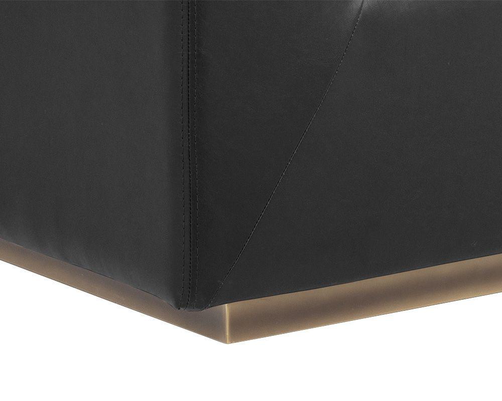 Bradley Sofa – Channel-Tufted Faux Leather with Rustic Bronze Steel Legs