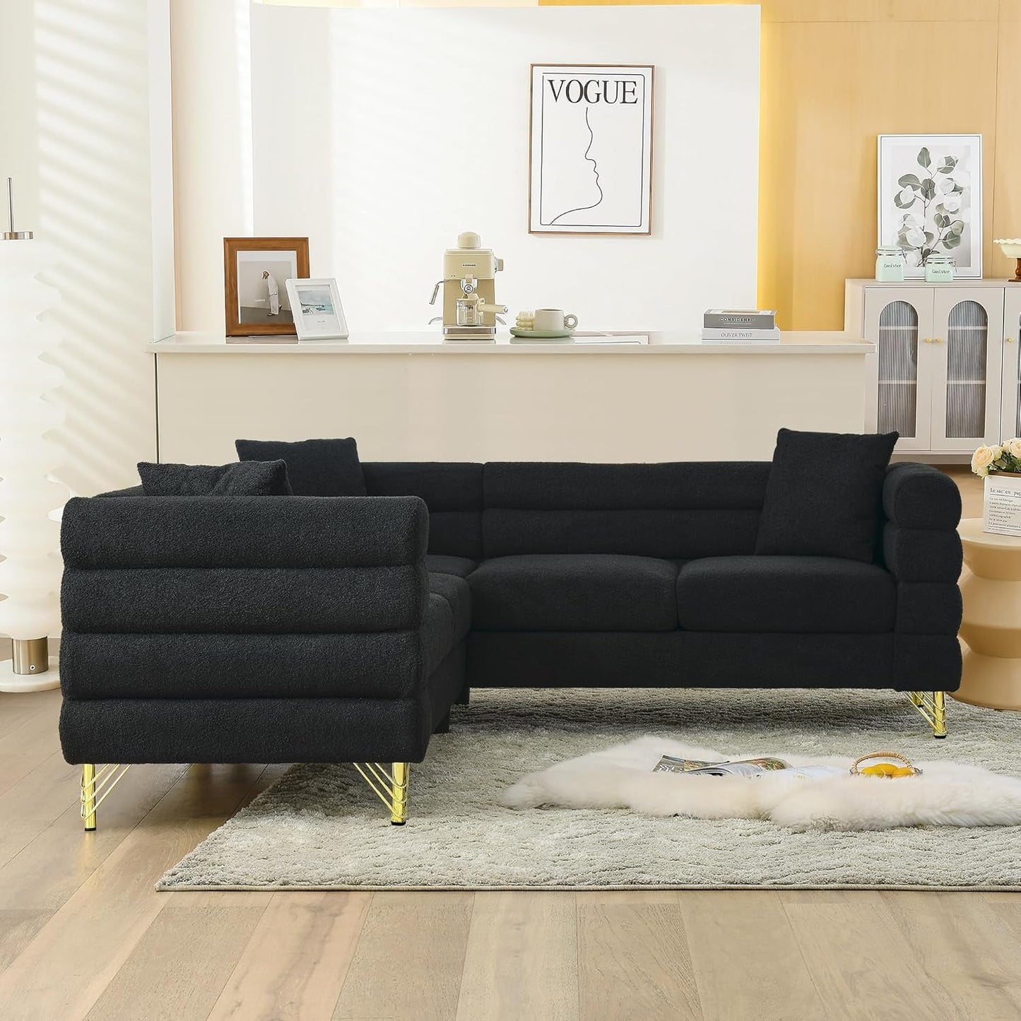 81 Inch Oversized Corner Sofa, L Shaped Sectional Couch, 5 Seater
