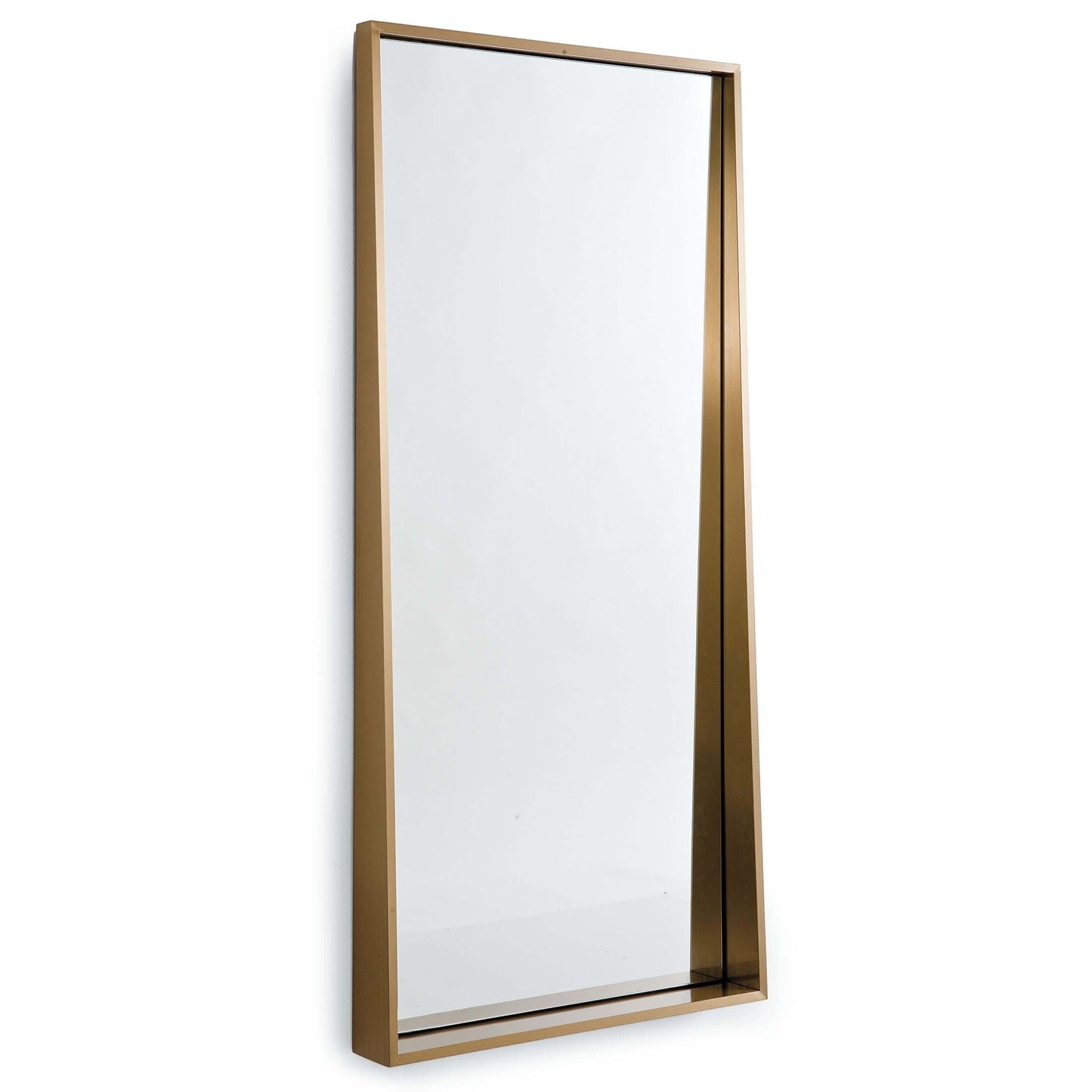 Gunner Mirror with Natural Brass Frame, 60" x 28" Wall Mirror