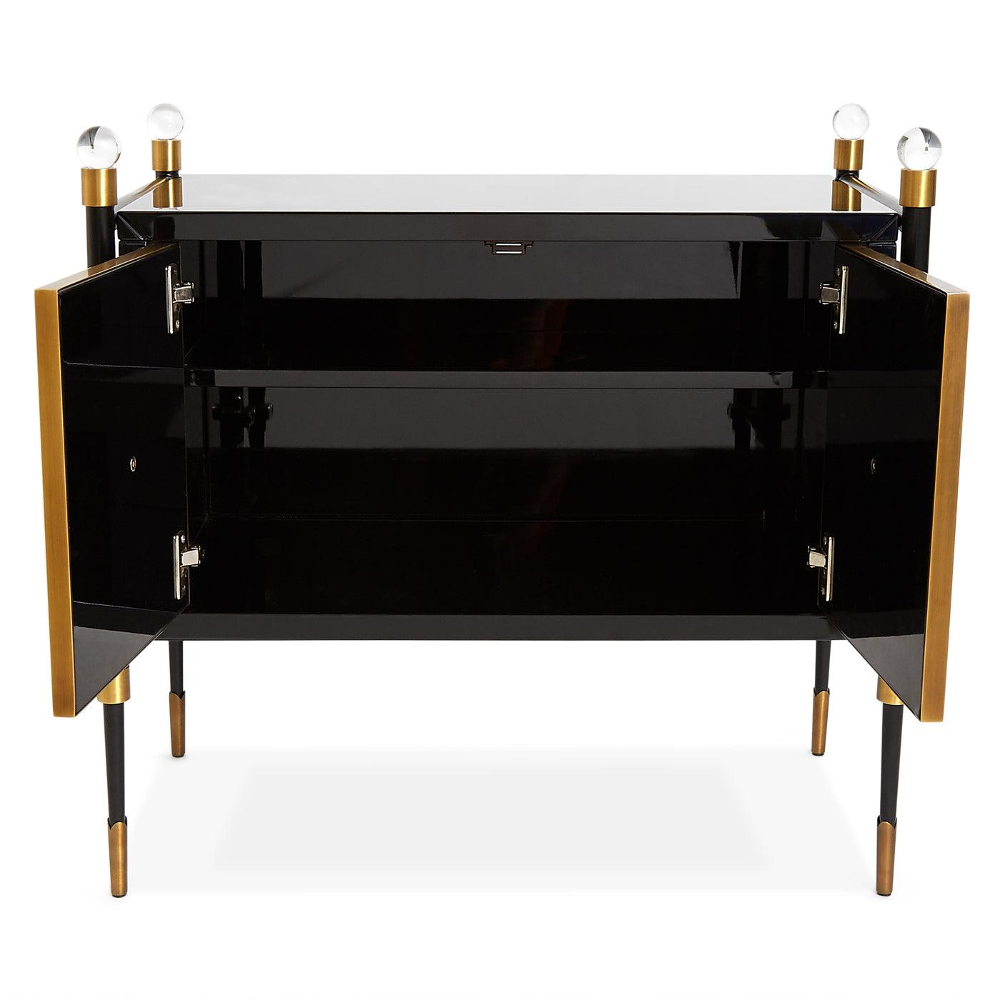 Jonathan Adler Rider Small Cabinet with Brass and Acrylic Accents