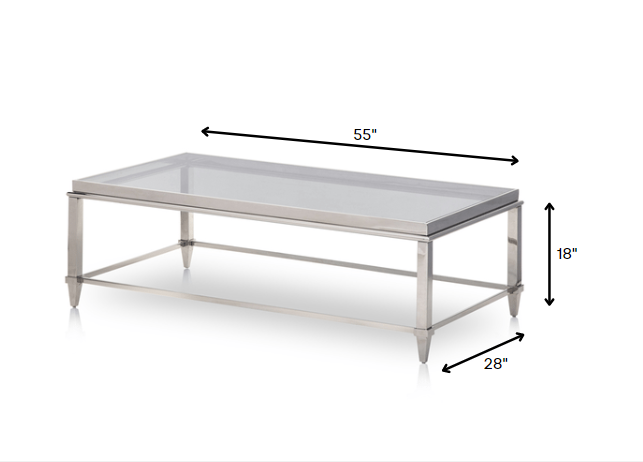 18inches Steel and Glass Coffee Table