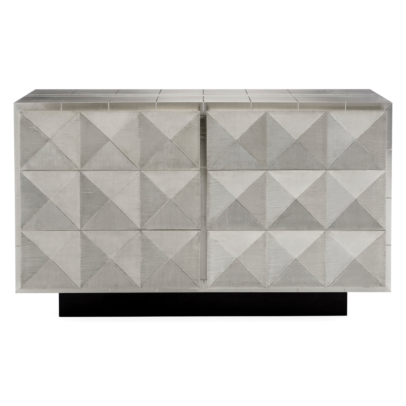 Talitha Six-Drawer Dresser – Hand-Hammered Nickel-Plated Metal with Soft-Close Drawers
