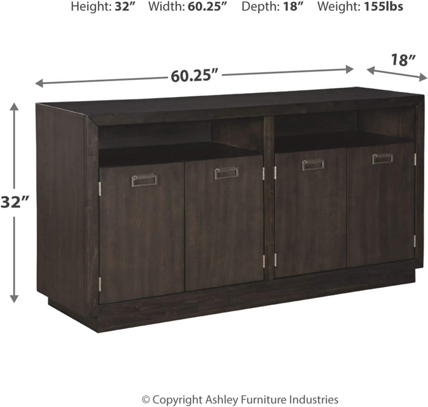 Hyndell 60.13″ Contemporary -Dining Room Buffet or Server