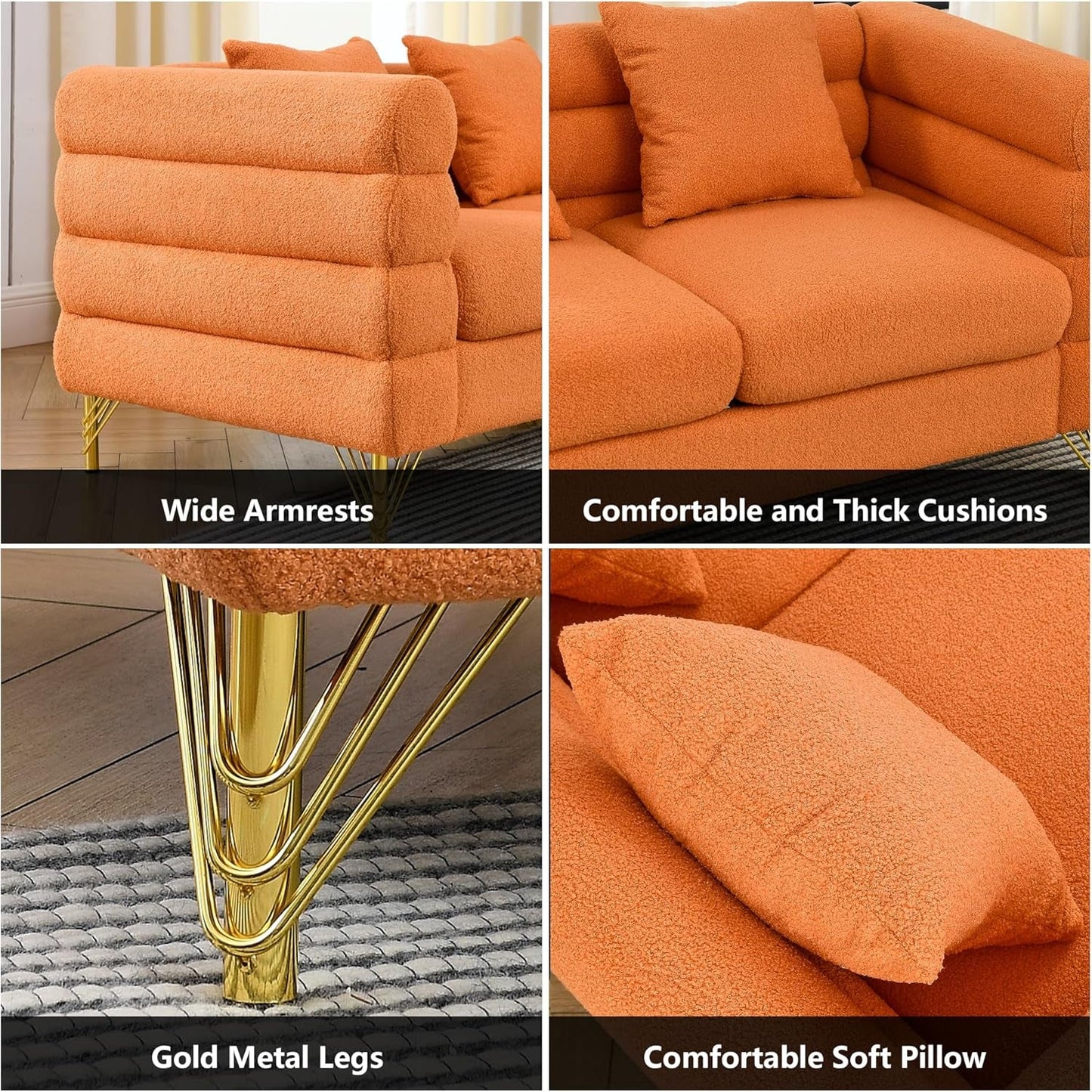 81 Inch Oversized Corner Sofa, L Shaped Sectional Couch, 5 Seater