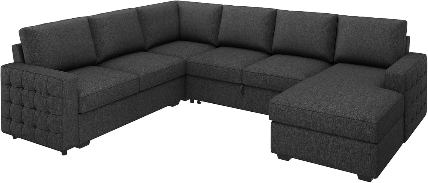 Sectional Sleeper Sofa with Pull Out Bed, Reversible Sectional Sleeper