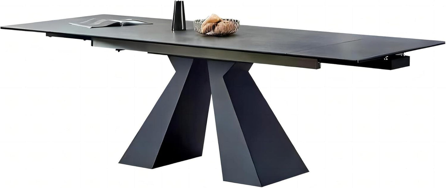Extendable Dining Table for 8-12 Seat, Flexible Stretch, Tabletop Made