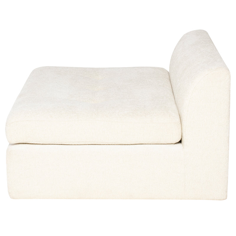 Lola Armless Modular Sofa - Coconut Boucle, Deep-Seated Comfort for Any Space