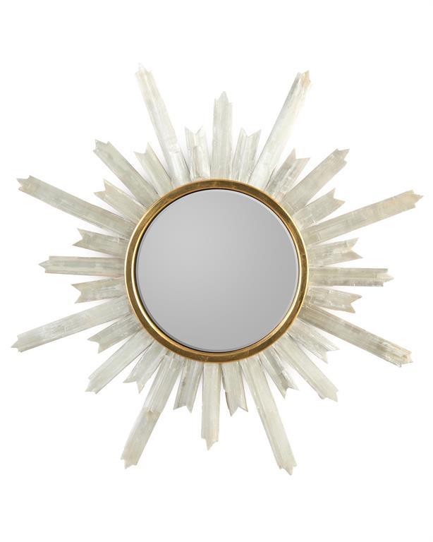 Selenite Starburst Wall Mirror – Modern Decorative Accent