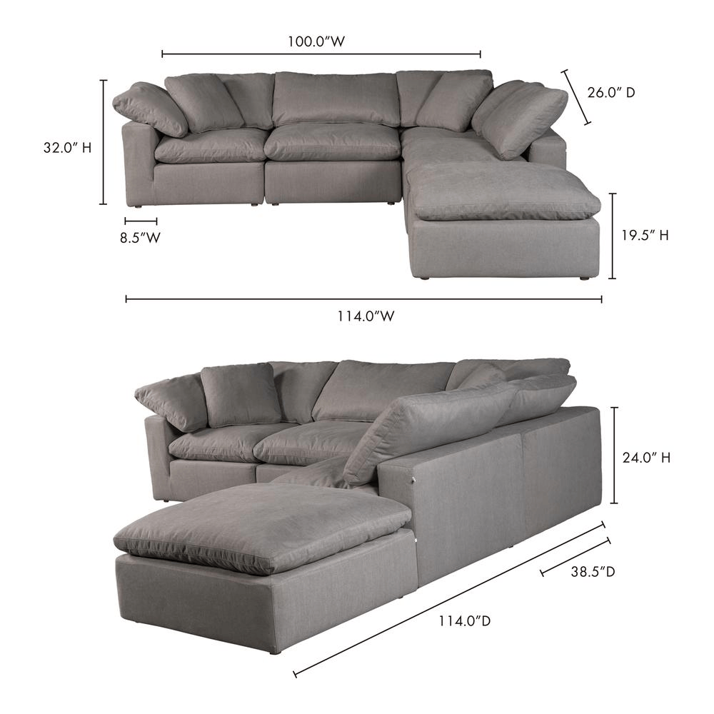 Terra Condo Dream Modular Sectional - Scandi-Inspired Design with LiveSmart Performance Fabric, Comfortable Seating for 4
