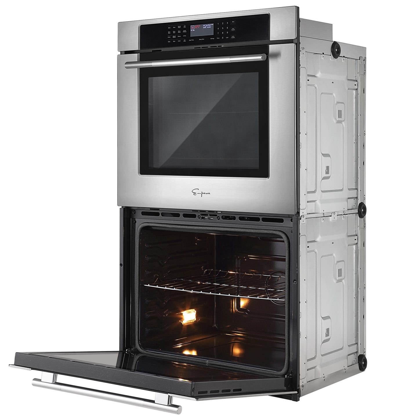 Empava 30" Electric Double Wall Oven - Self-Cleaning, Convection, Halogen, and Air Fry Features