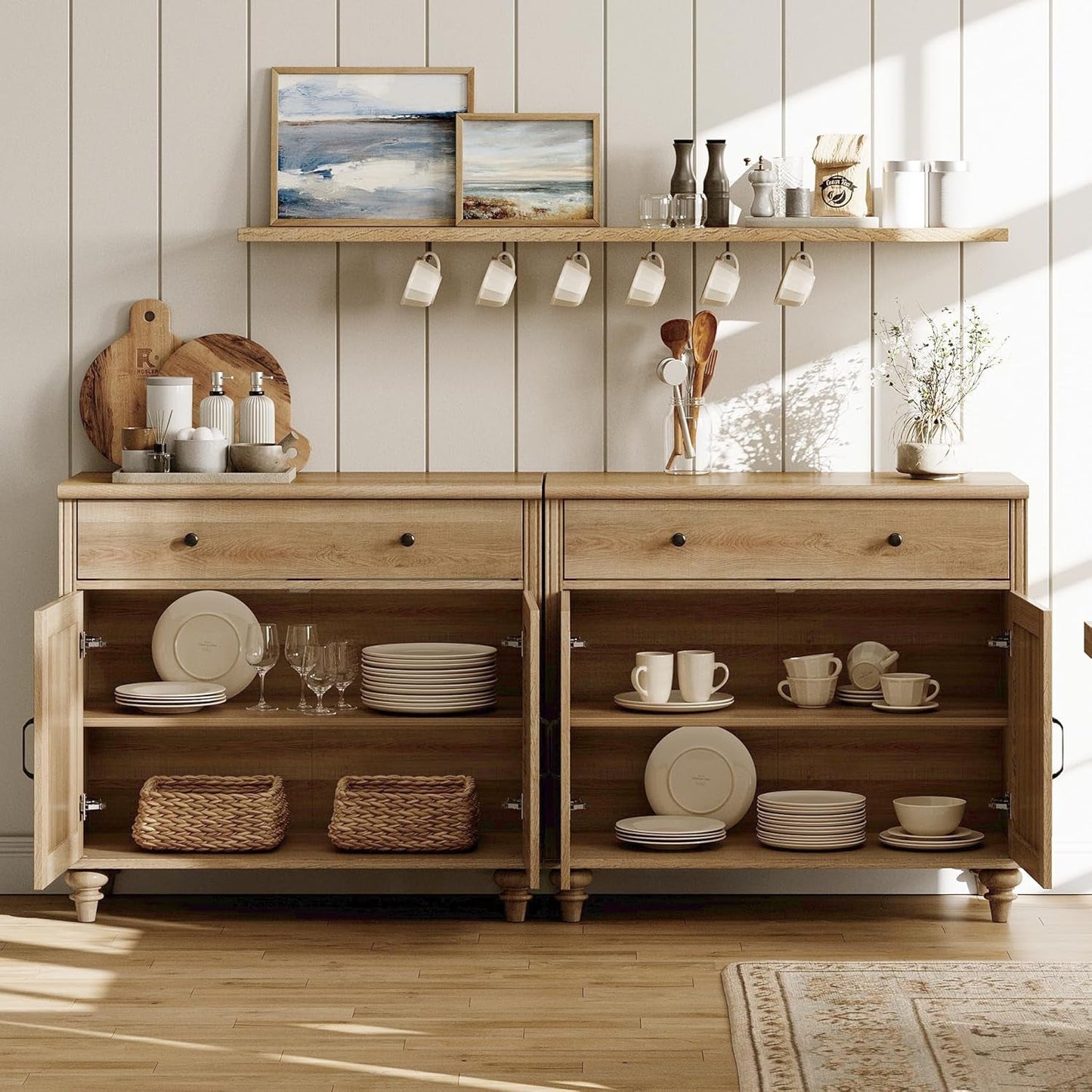 Entertainment Center with Bookshelves for Tvs up to 75", Farmhouse