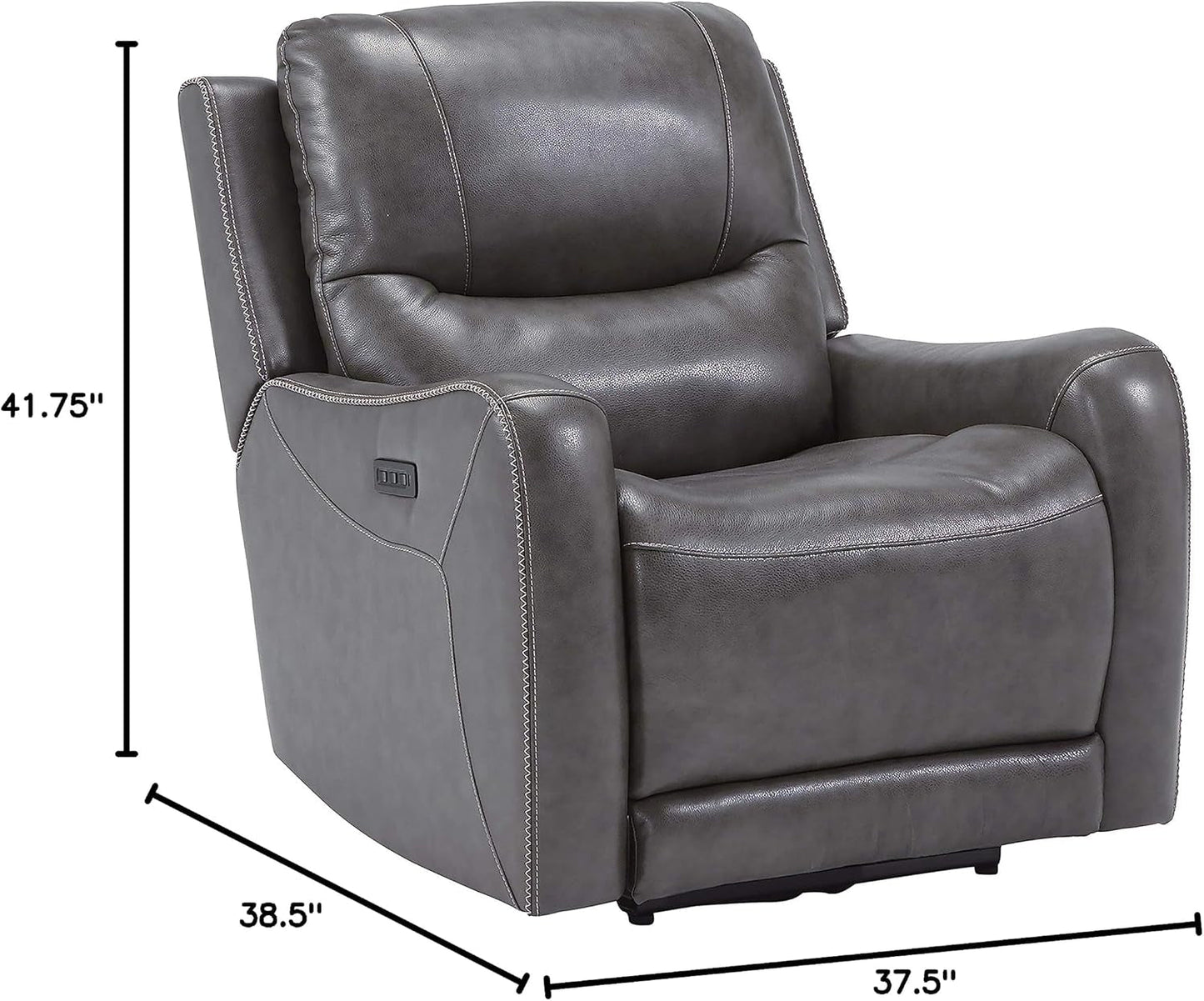 Galahad Contemporary Zero Wall Recliner with Power Headrest, Gray