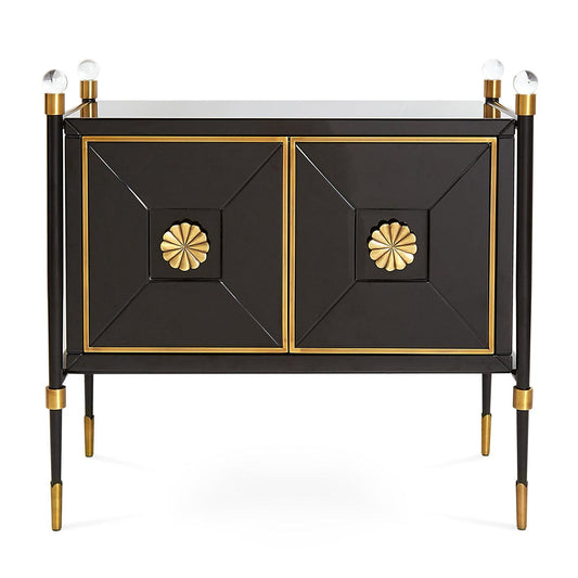 Jonathan Adler Rider Small Cabinet with Brass and Acrylic Accents