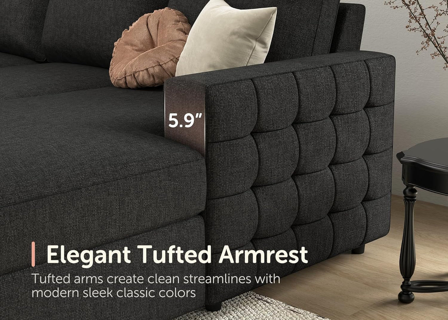 Sectional Sleeper Sofa with Pull Out Bed, Reversible Sectional Sleeper