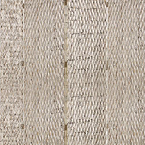 84" x 84" Silver Wood 4-Panel Screen – Patterned Wood with Silver Metallic Finish