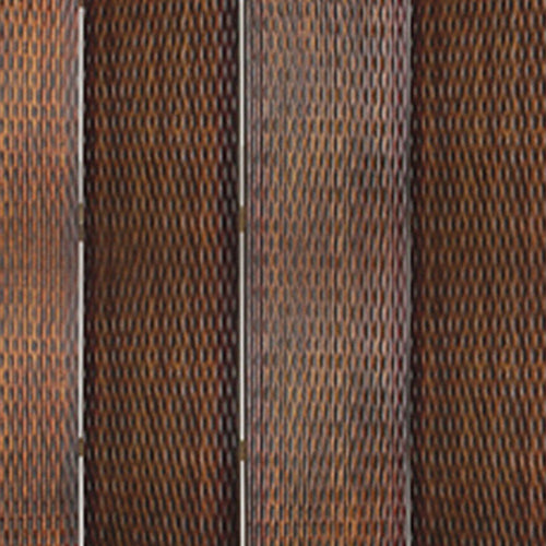 84" x 84" Silver Wood 4-Panel Screen – Patterned Wood with Silver Metallic Finish