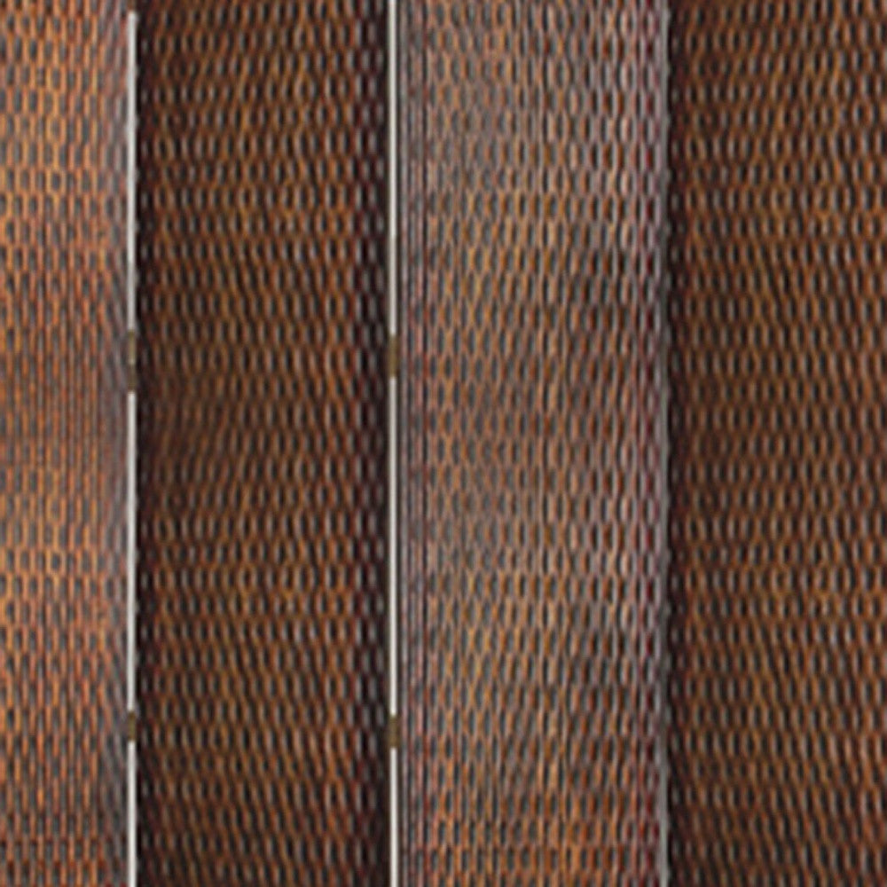 84" x 84" Silver Wood 4-Panel Screen – Patterned Wood with Silver Metallic Finish