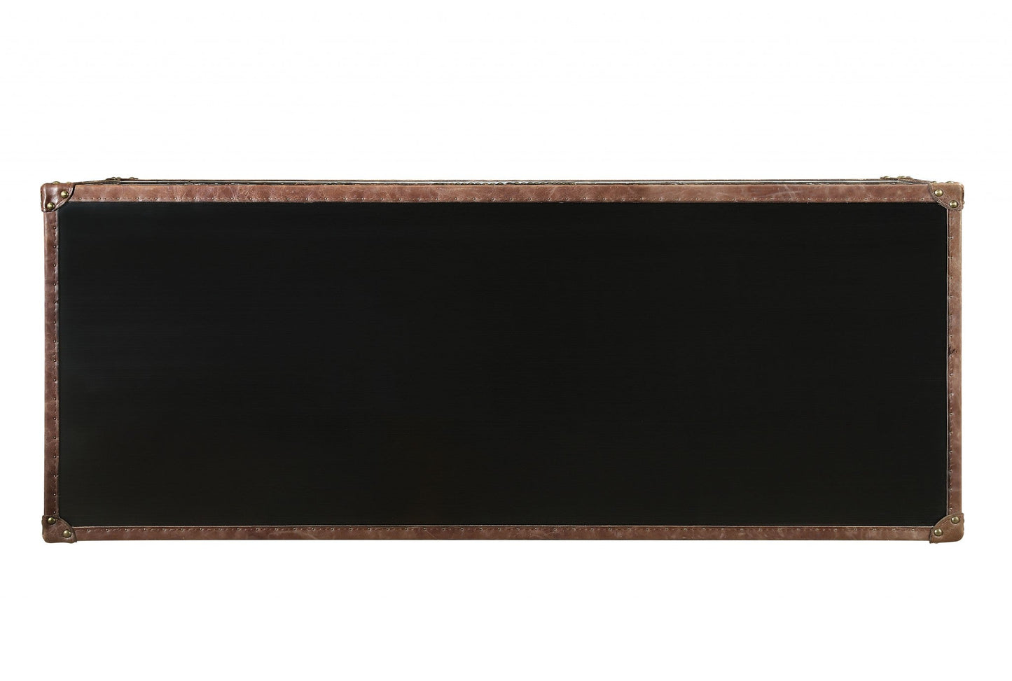 52inches X 21inches X 40inches Brown Top Grain Leather And Aluminum