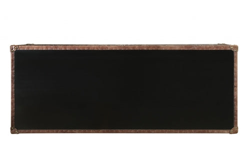 52inches X 21inches X 40inches Brown Top Grain Leather And Aluminum