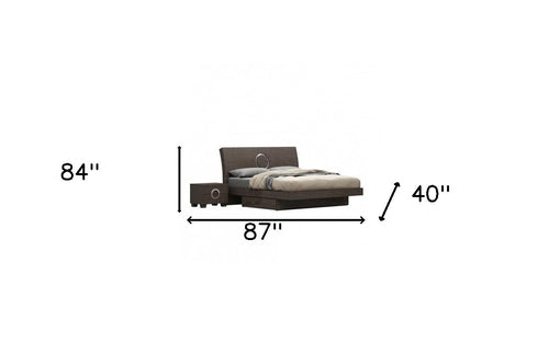 4-Piece California King Bedroom Set – Gray High Gloss Finish with Tufted Headboard
