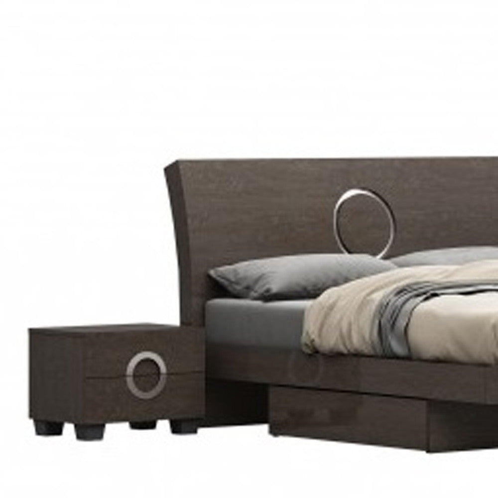 4-Piece California King Bedroom Set – Gray High Gloss Finish with Tufted Headboard