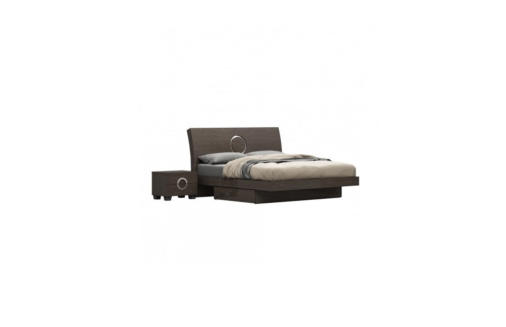 4-Piece California King Bedroom Set – Gray High Gloss Finish with Tufted Headboard