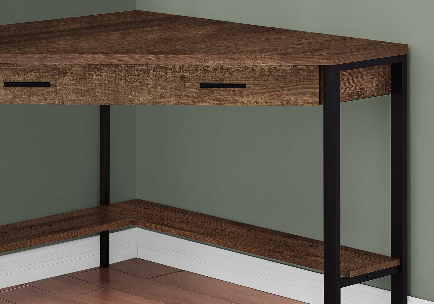 42inches x 42inches x 30inches Brown  Reclaimed Wood Corner  Computer