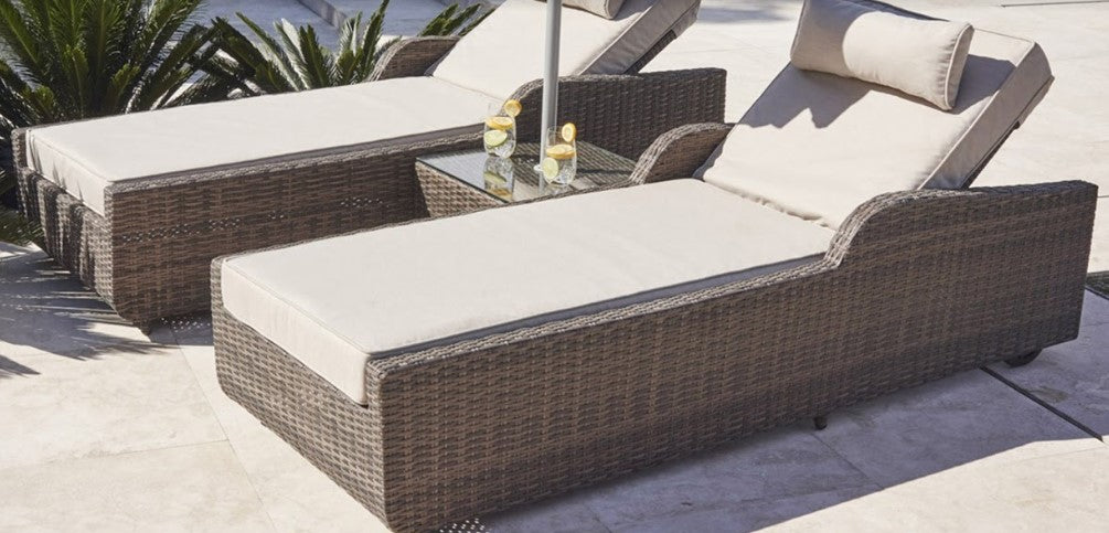 3-Piece Brown Outdoor Chaise Lounge Set – 78'' x 29'' x 35''