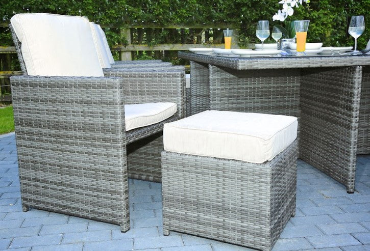 11-Piece Gray Outdoor Dining Set – 129'' x 76'' x 46''