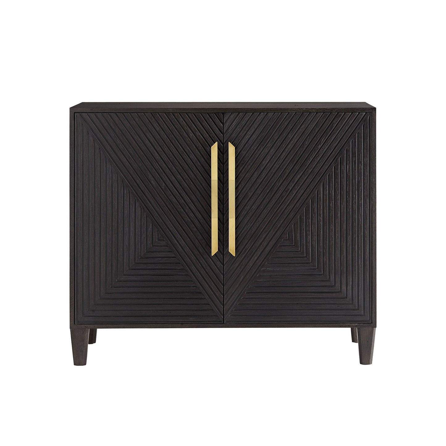 Hendrix Cabinet – Solid Oak with Ebony Finish and Antique Brass Handles