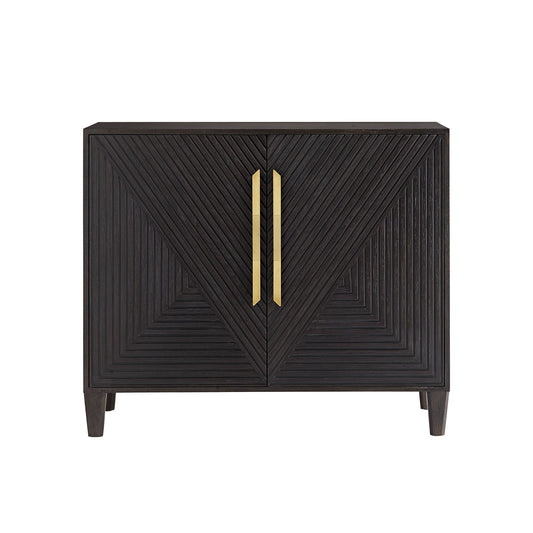 Hendrix Cabinet – Solid Oak with Ebony Finish and Antique Brass Handles