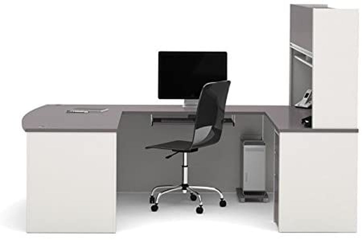 Connexion U-Shaped Workstation with Three Drawers, Slate