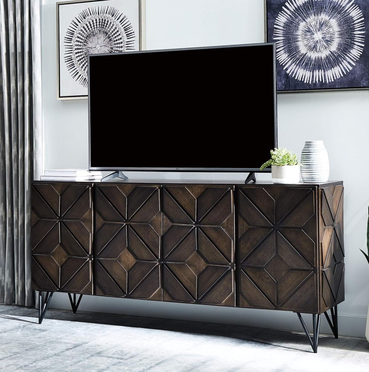 Chasinfield Urban Geometric Design TV Stand Fits Tvs up to 70", 4