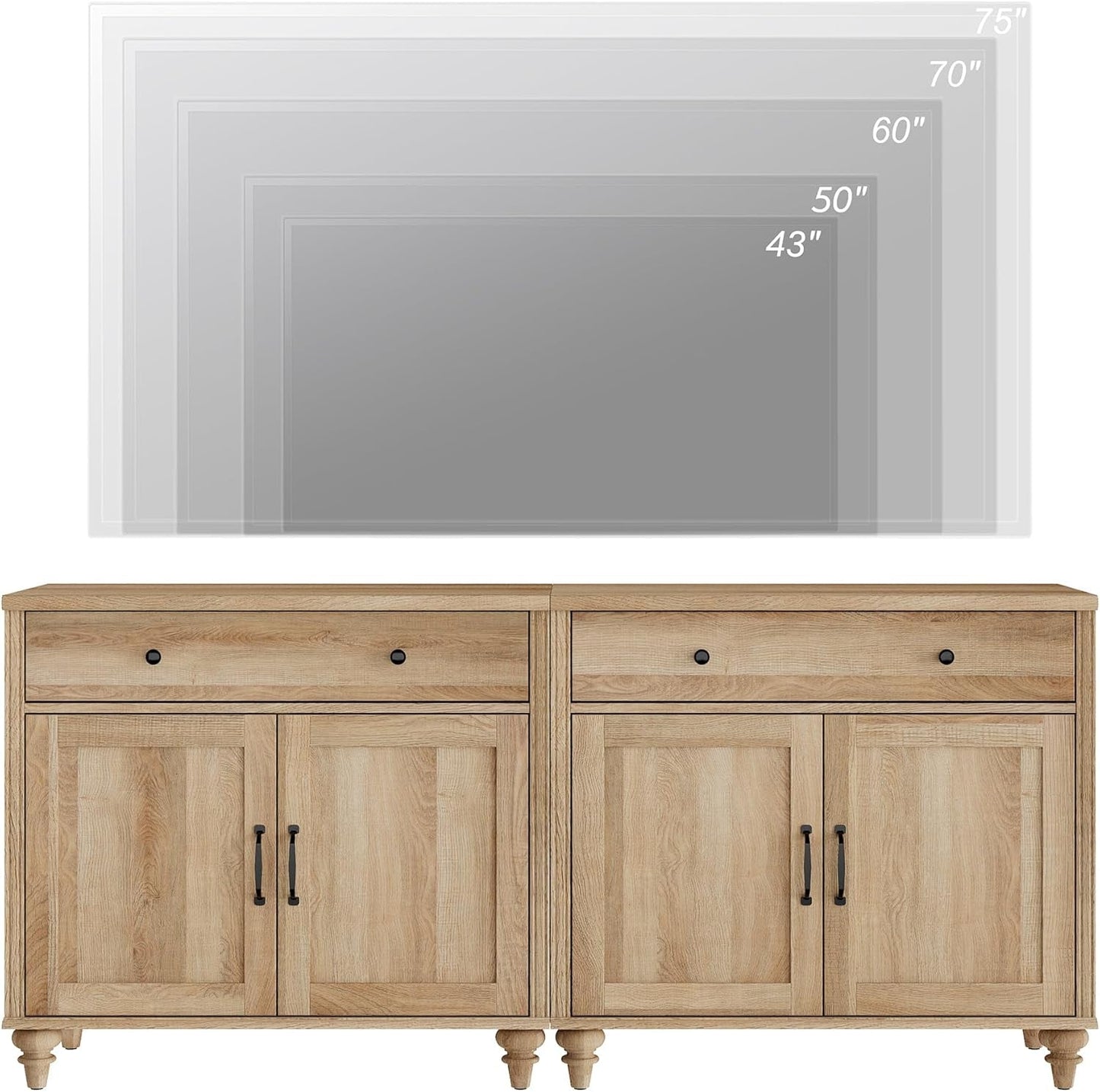 Entertainment Center with Bookshelves for Tvs up to 75", Farmhouse