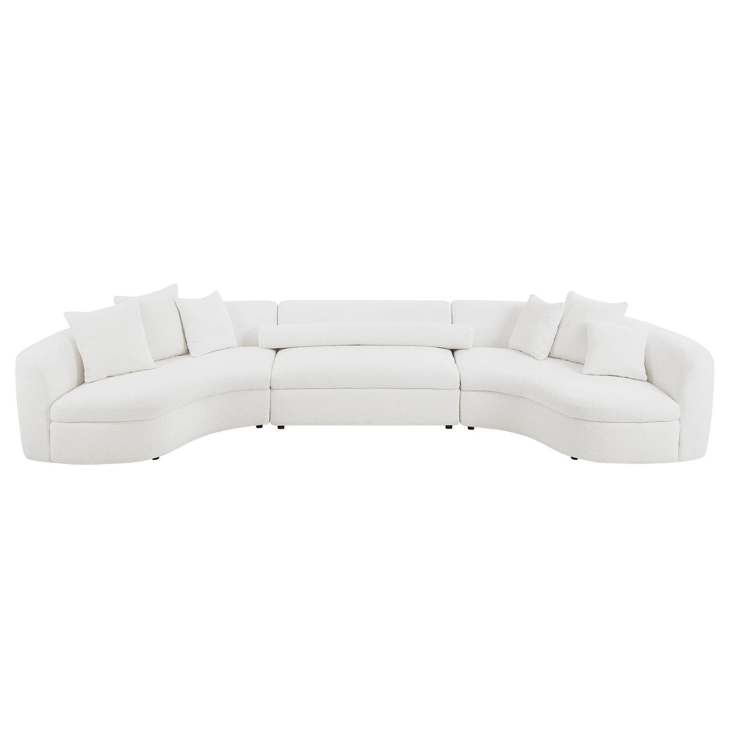 Oversized Modern 3-Piece Upholstered Sofa - Luxury Bouclé Curved Sectional, 6-8 Seater