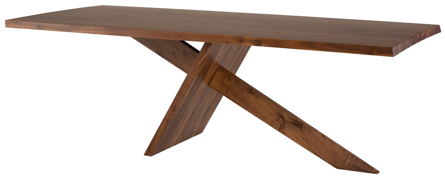 Samurai Dining Table – Walnut Finish, 92.3" x 39.3" with Spacious Leg Clearance