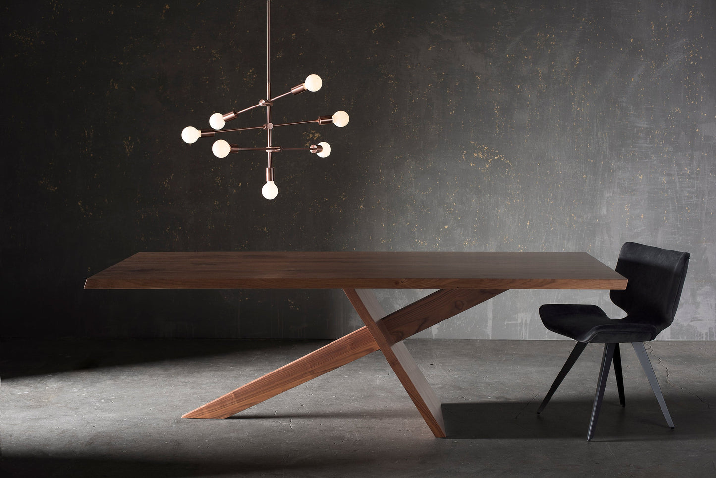 Samurai Dining Table – Walnut Finish, 92.3" x 39.3" with Spacious Leg Clearance