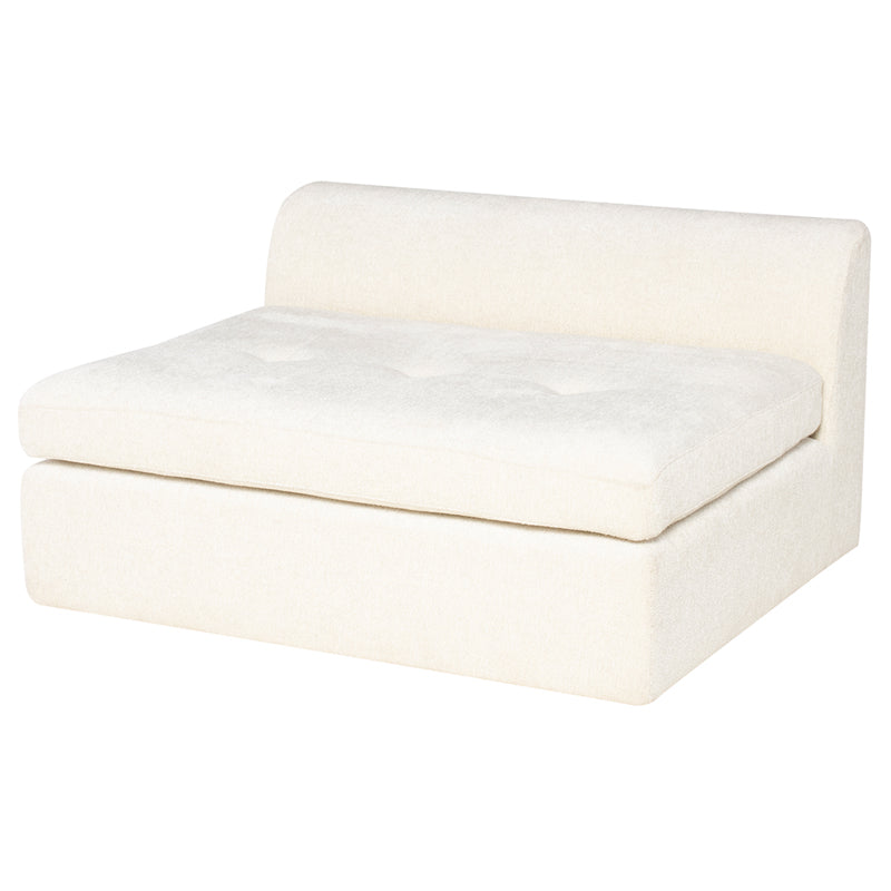 Lola Armless Modular Sofa - Coconut Boucle, Deep-Seated Comfort for Any Space