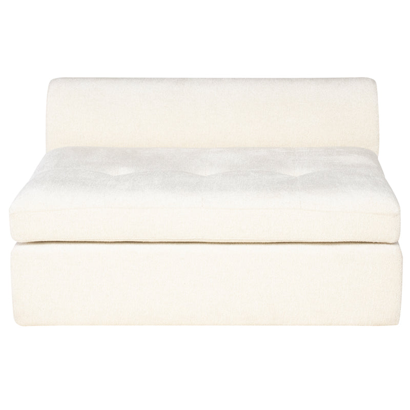 Lola Armless Modular Sofa - Coconut Boucle, Deep-Seated Comfort for Any Space