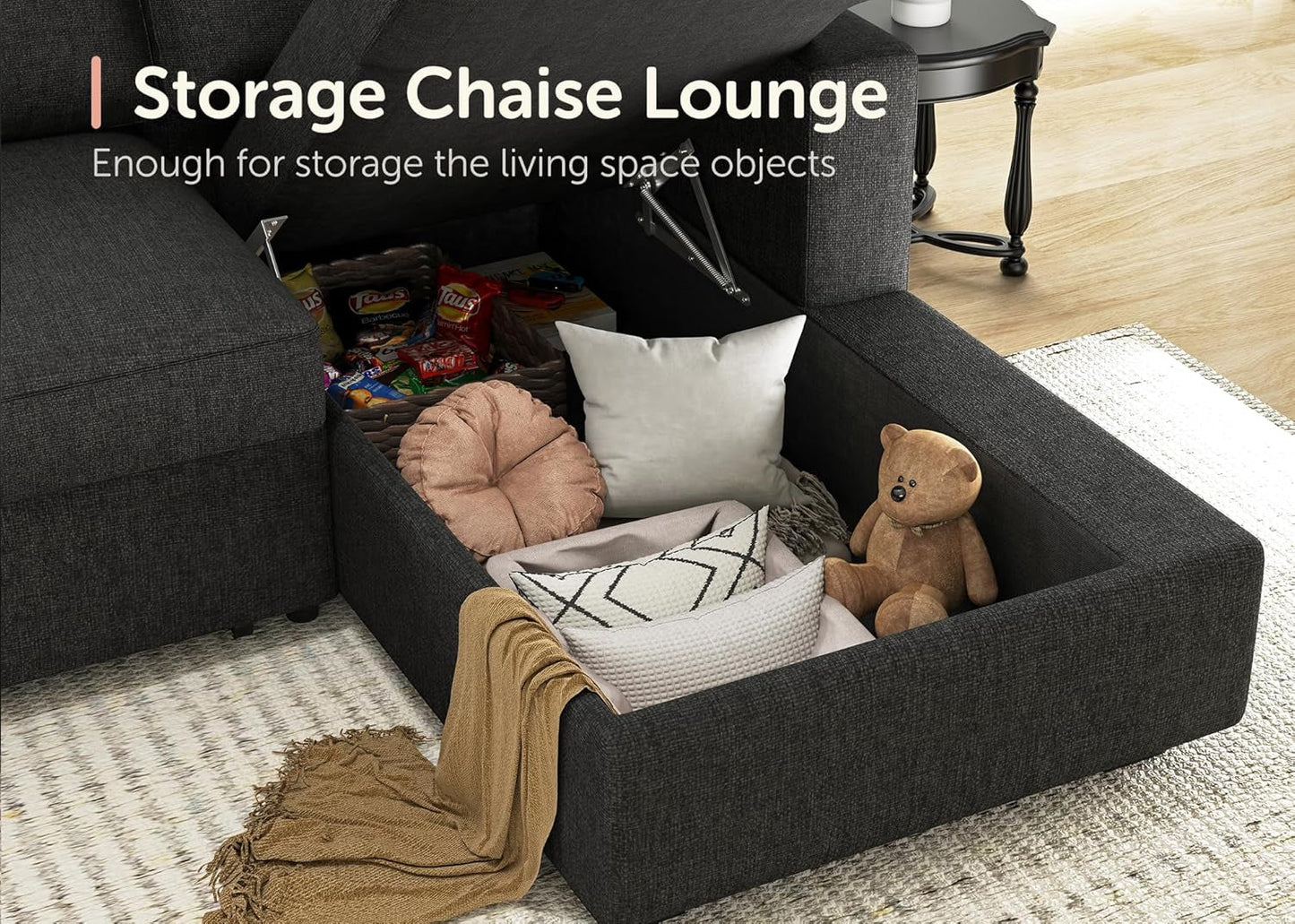 Sectional Sleeper Sofa with Pull Out Bed, Reversible Sectional Sleeper