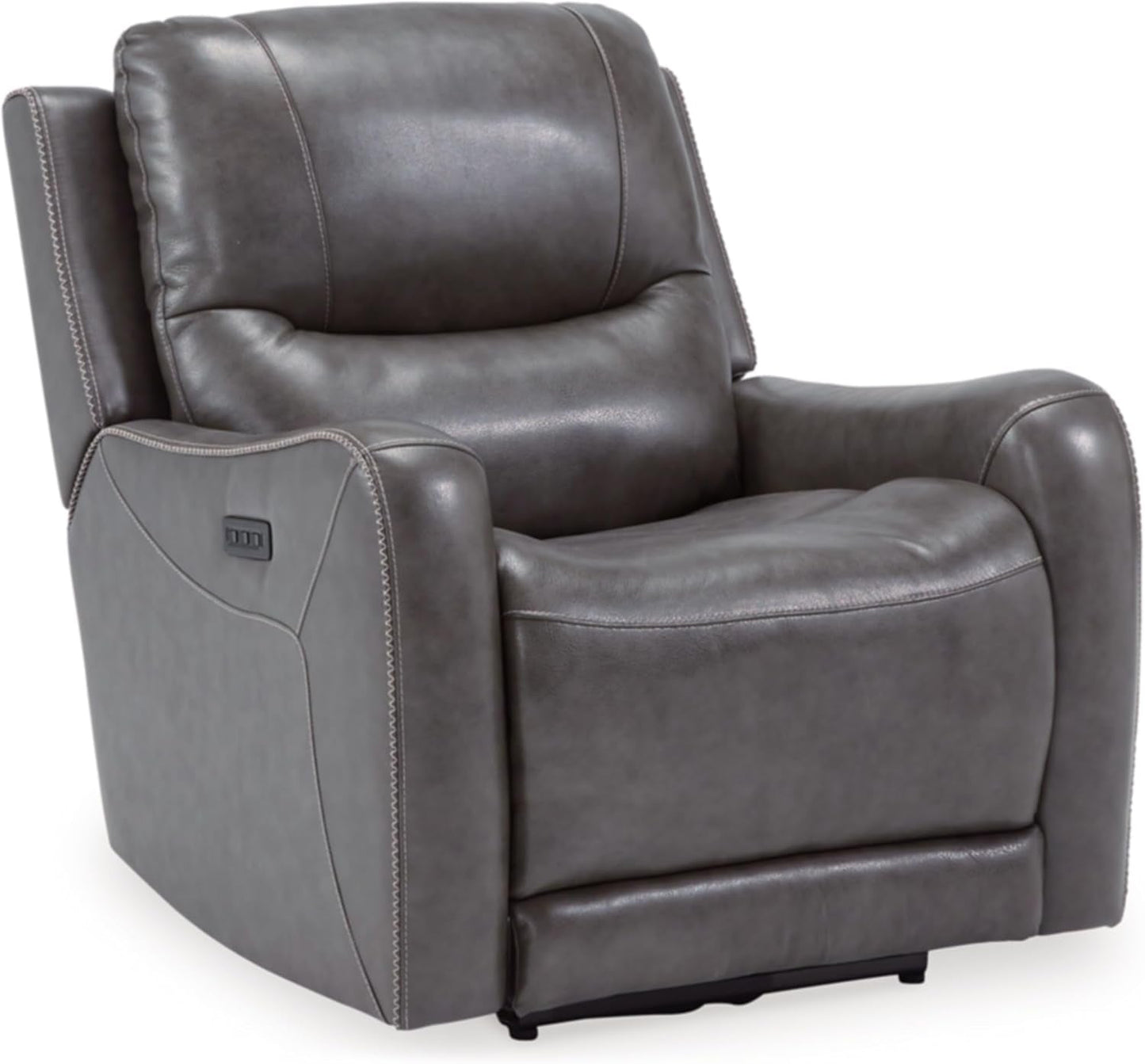 Galahad Contemporary Zero Wall Recliner with Power Headrest, Gray