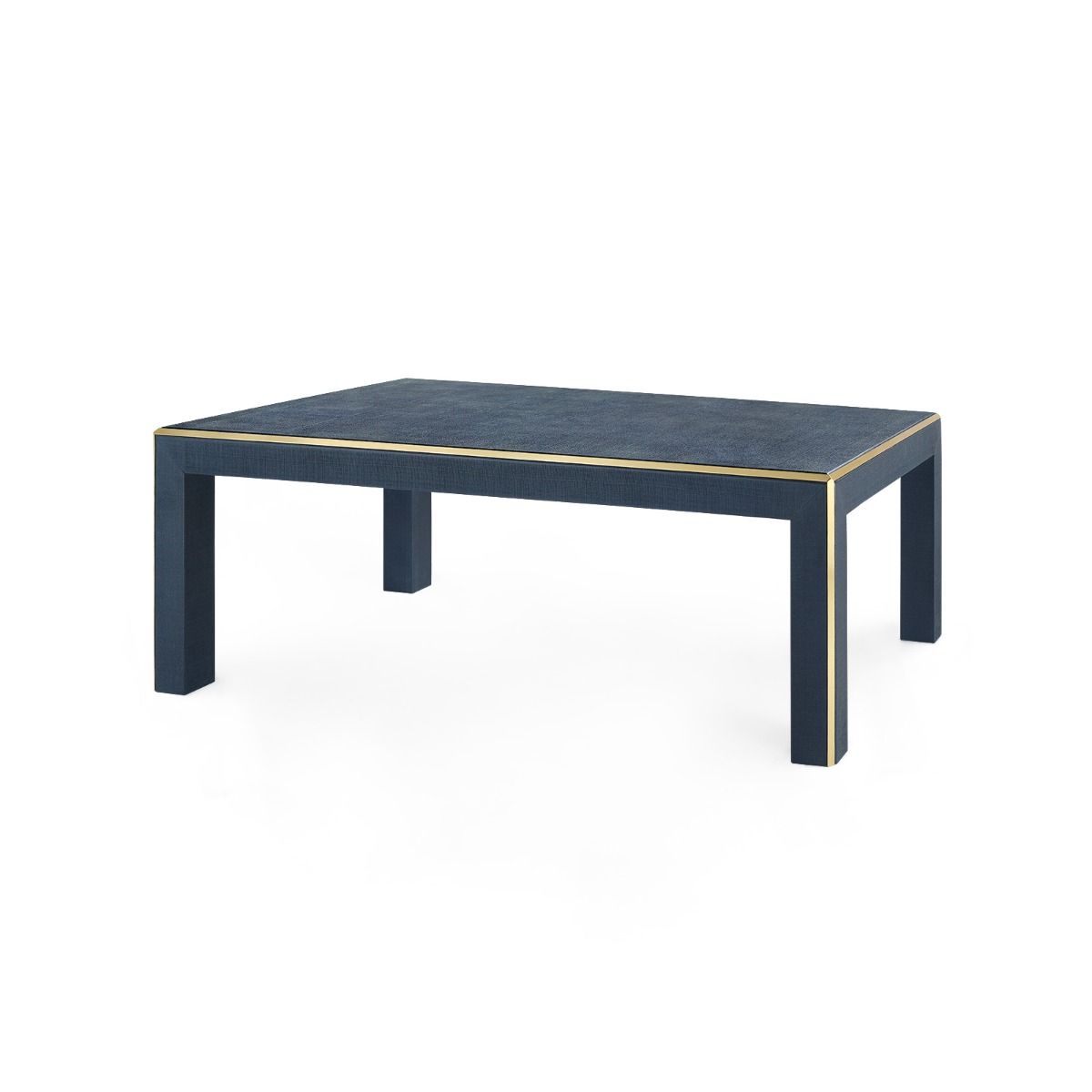 Lauren Coffee Table in Navy Blue with Brushed Brass Accents