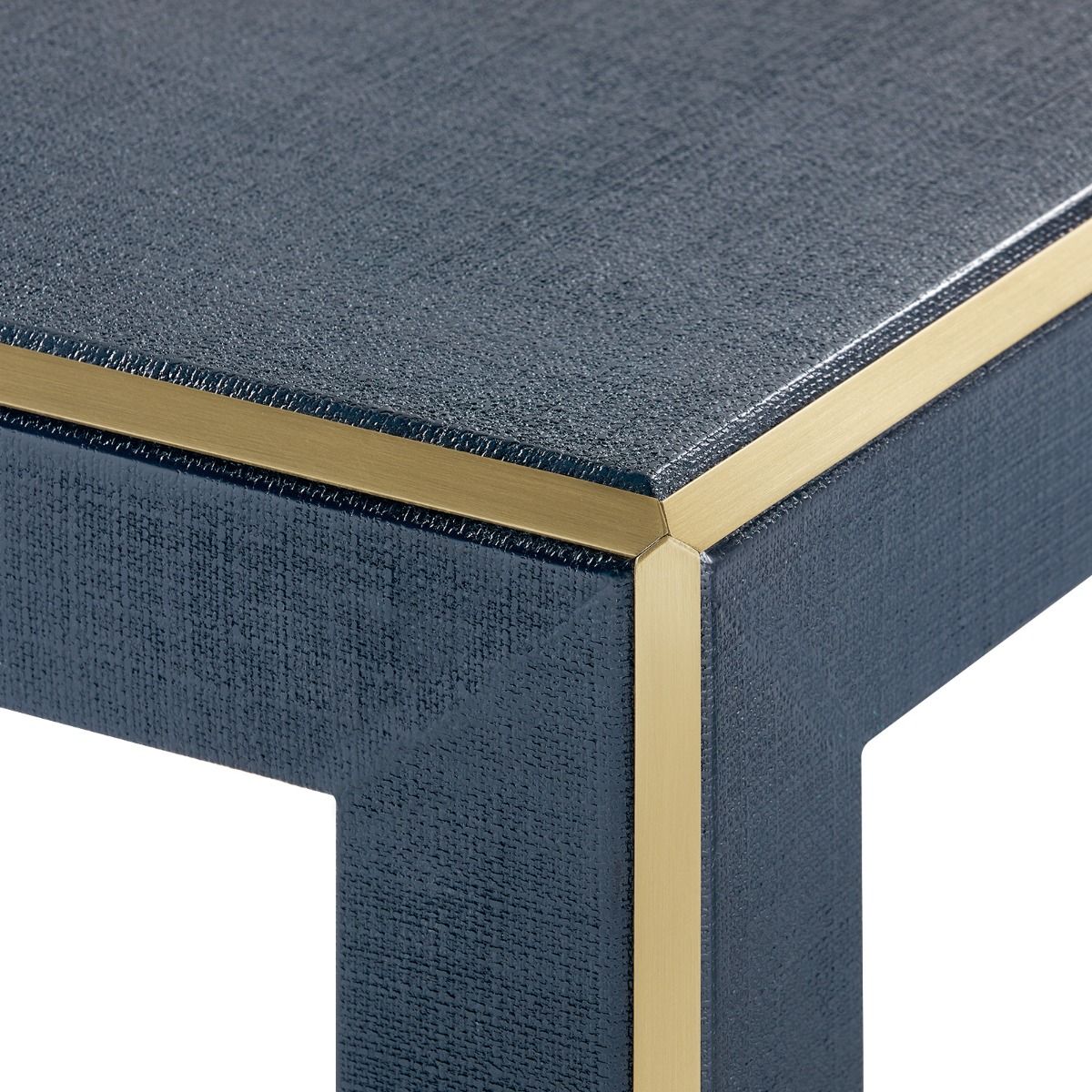 Lauren Coffee Table in Navy Blue with Brushed Brass Accents